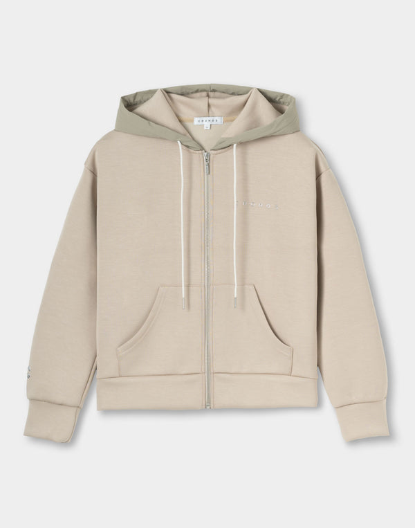 CRONOS WOMEN BoxFit  Hoodie【BEIGE】