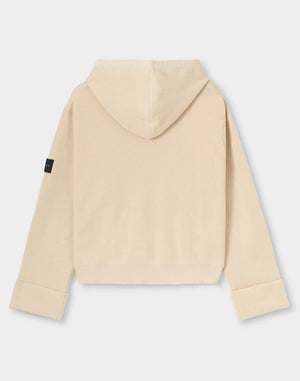 CRONOS WOMEN Flex Rib Knit Hoodie【BEIGE】
