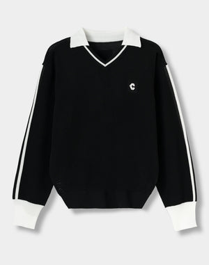 CRONOS WOMEN Mesh Uniform V-Top【BLACK】