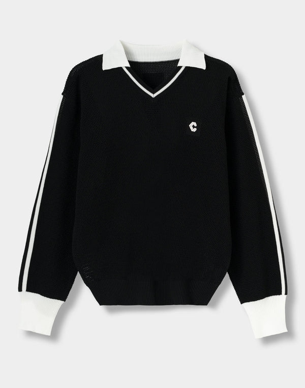 CRONOS WOMEN Mesh Uniform V-Top【BLACK】