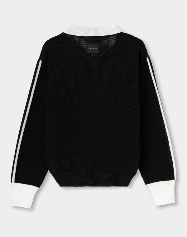 CRONOS WOMEN Mesh Uniform V-Top【BLACK】