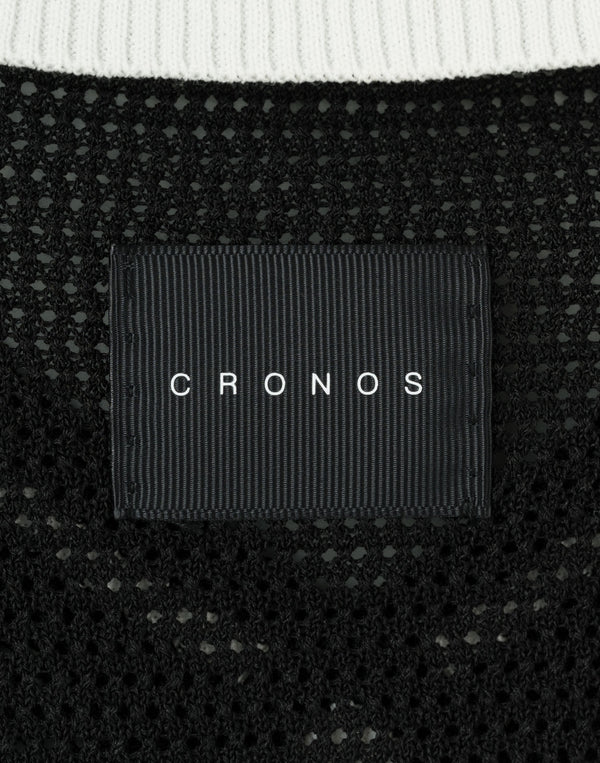 CRONOS WOMEN Mesh Uniform V-Top【BLACK】