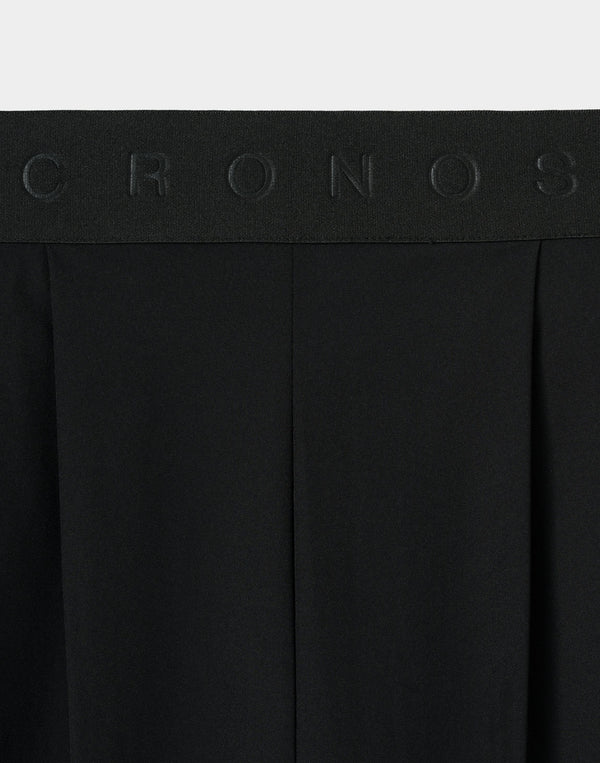 CRONOS WOMEN FlowTuck Wide Pants【BLACK】