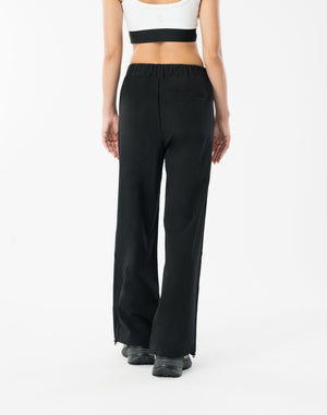 CRONOS WOMEN FlowTuck Wide Pants【BLACK】