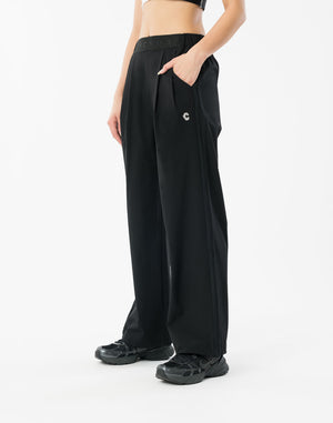 CRONOS WOMEN FlowTuck Wide Pants【BLACK】