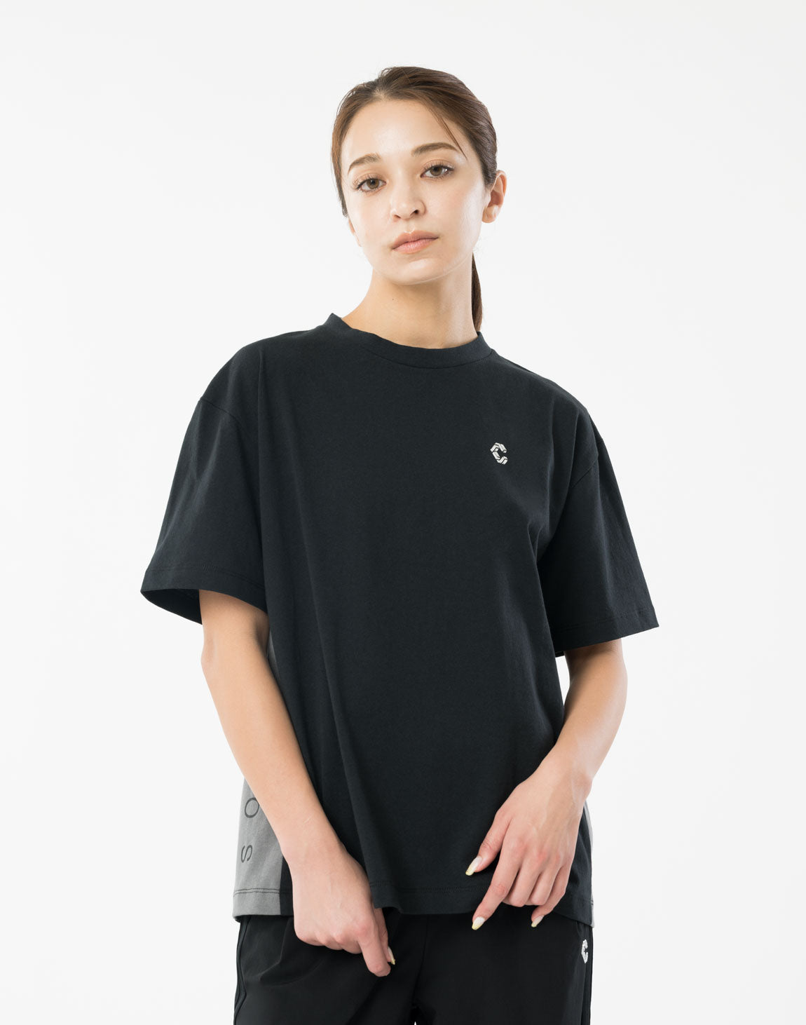 CRONOS WOMEN Relaxed T-SHIRT【BLACK】
