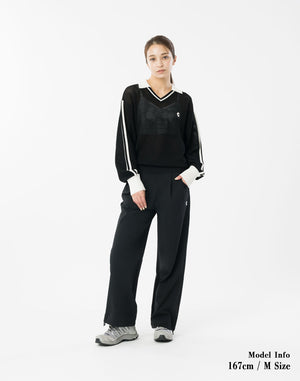 CRONOS WOMEN FlowTuck Wide Pants【BLACK】