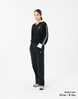 CRONOS WOMEN FlowTuck Wide Pants【BLACK】