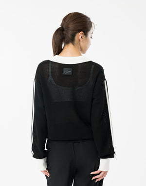 CRONOS WOMEN Mesh Uniform V-Top【BLACK】