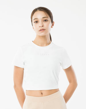 CRONOS WOMEN Motion Crop T-SHIRT 【WHITE】