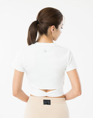 CRONOS WOMEN Motion Crop T-SHIRT 【WHITE】