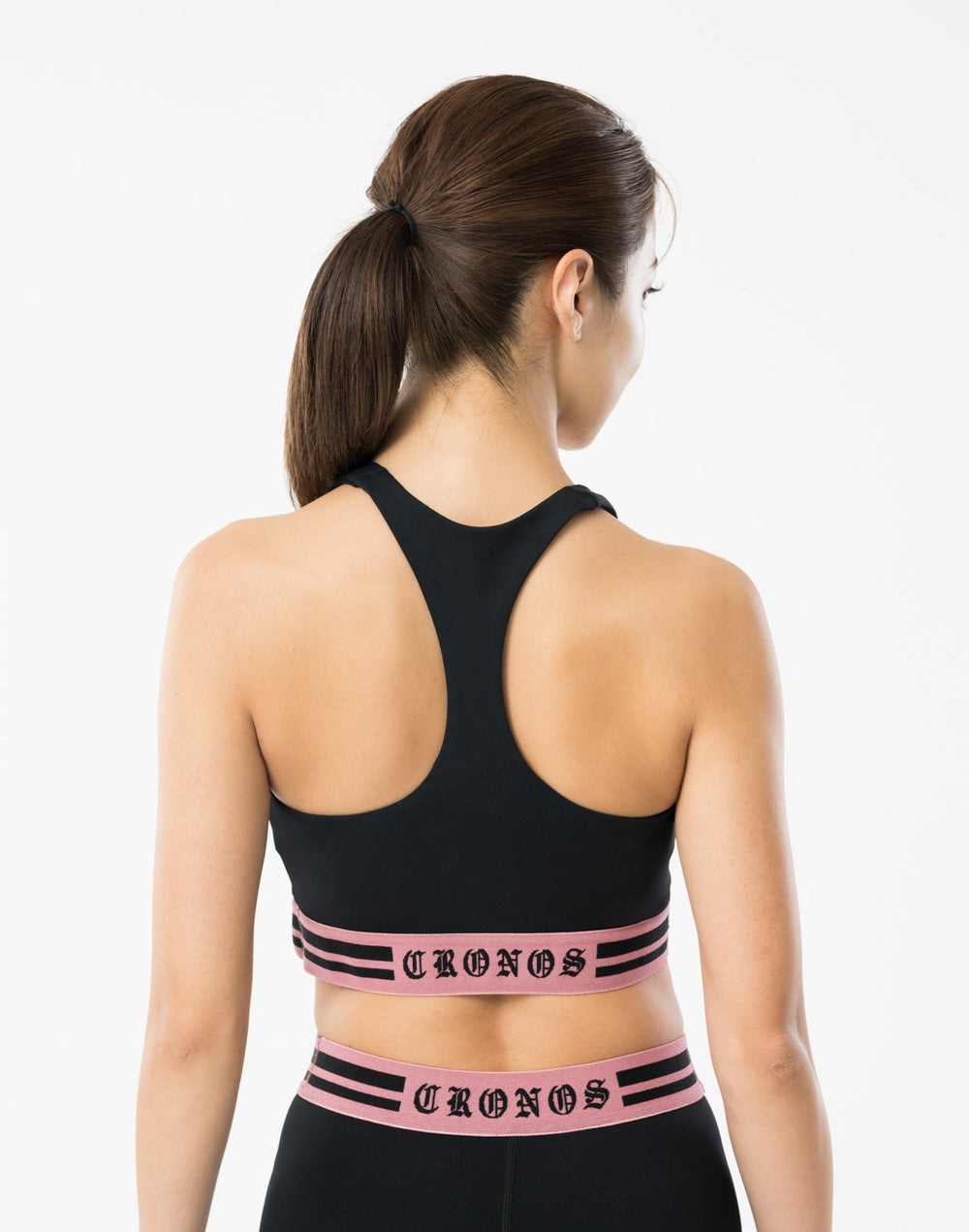 CRONOS WOMEN BLACK LETTER BRA【BLACK×PINK】