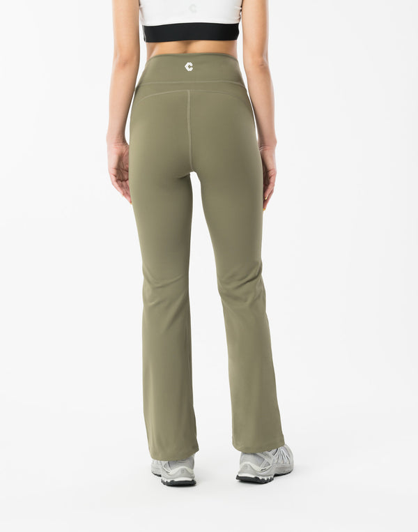 CRONOS WOMEN FLARE LEGGINGS【KHAKI】