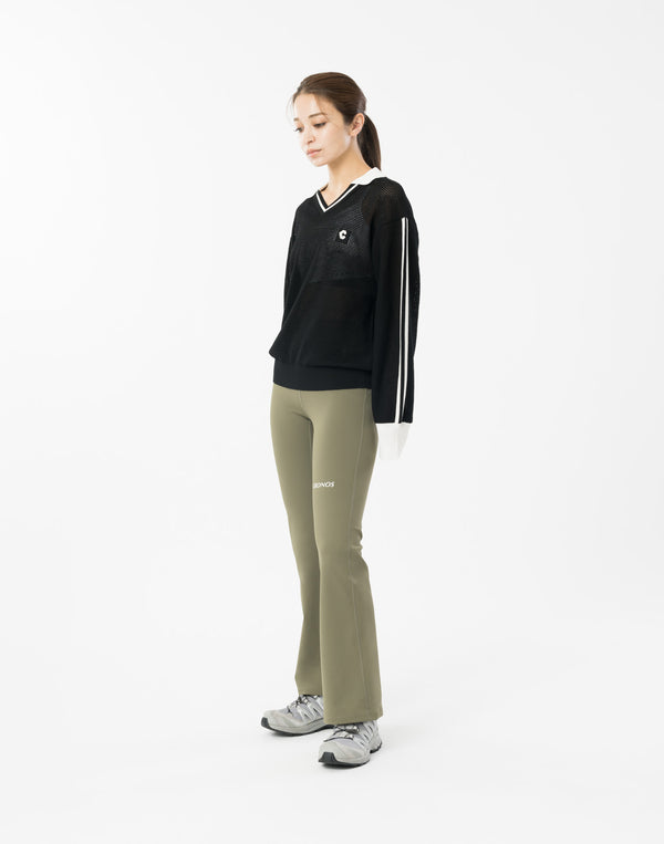 CRONOS WOMEN FLARE LEGGINGS【KHAKI】