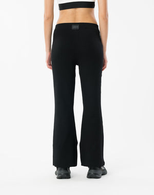 CRONOS WOMEN Flex Rib Knit Pants【BLACK】