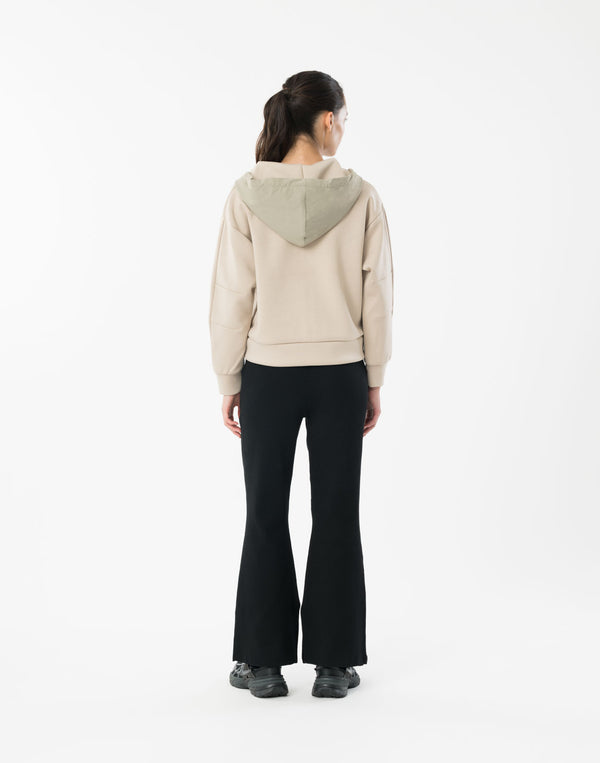 CRONOS WOMEN Flex Rib Knit Pants【BLACK】