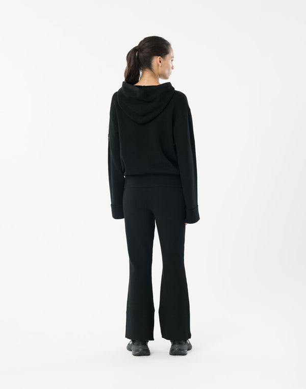 CRONOS WOMEN Flex Rib Knit Pants【BLACK】