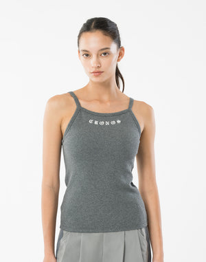 CRONOS WOMEN BLACK LETTER TANKTOP【GRAY】