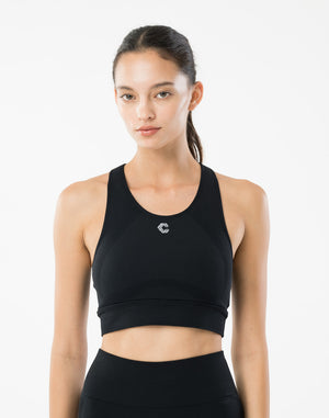 CRONOS WOMEN STRETCH BRA【BLACK】