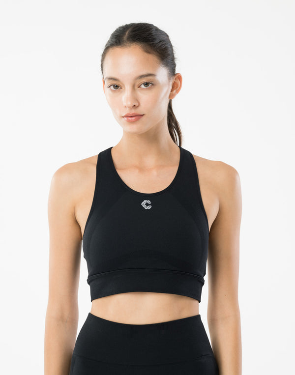 CRONOS WOMEN STRETCH BRA【BLACK】