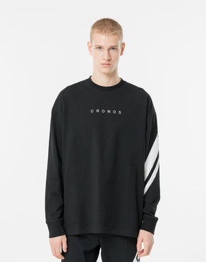 CRONOS CROSSLINE L/S TEE【BLACK】