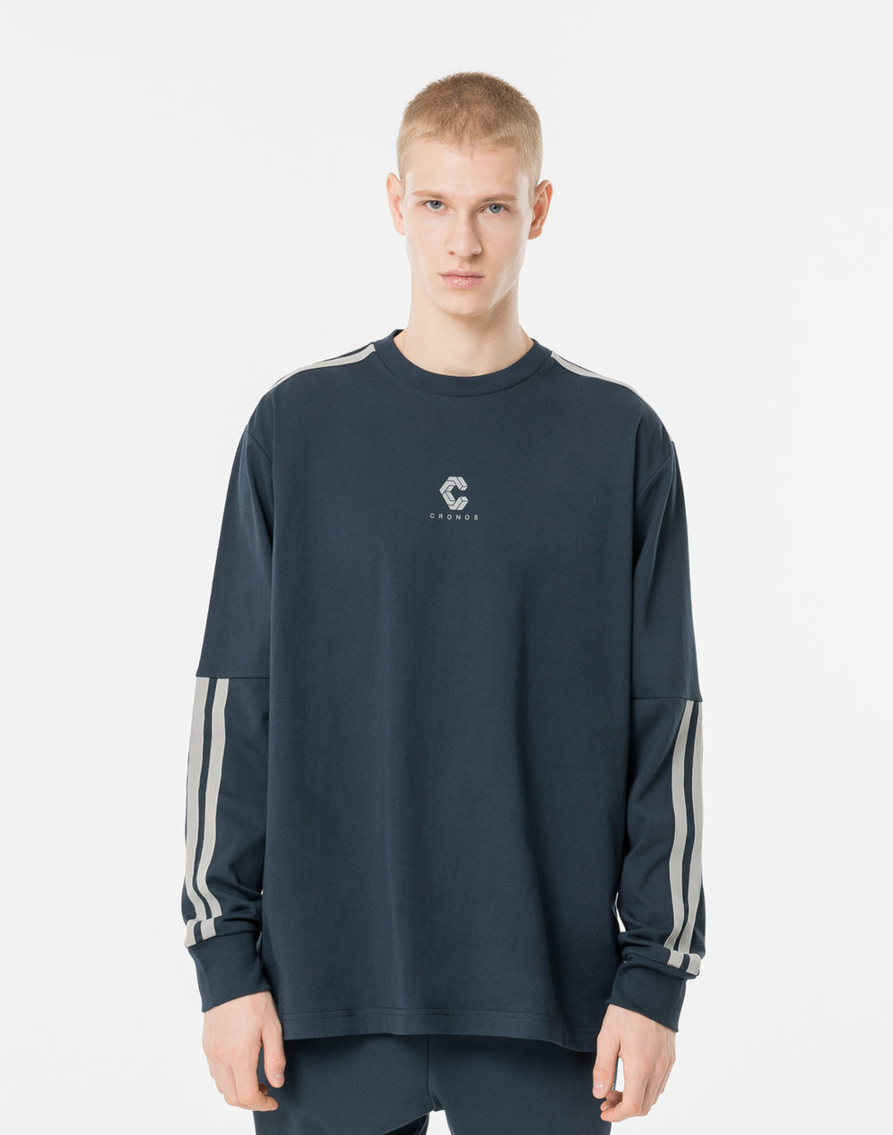 クロノス ツインストライプ L/S TEE【ネイビー】