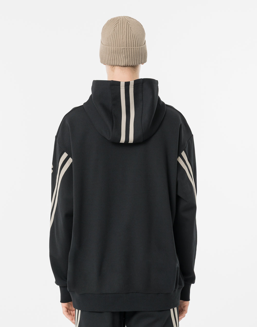 CRONOS TWIN STRIPE HOODIE【BLACK×GREIGE】