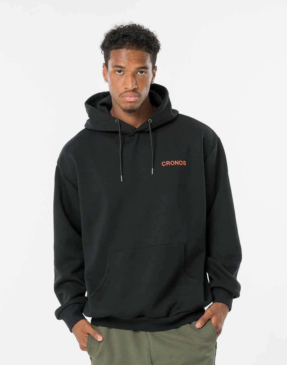 CRONOS CIRCLE LOGO HOODIE【BLACK×ORANGE】