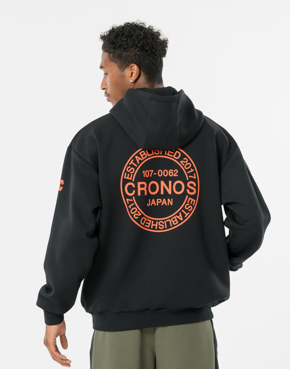 CRONOS CIRCLE LOGO HOODIE【BLACK×ORANGE】