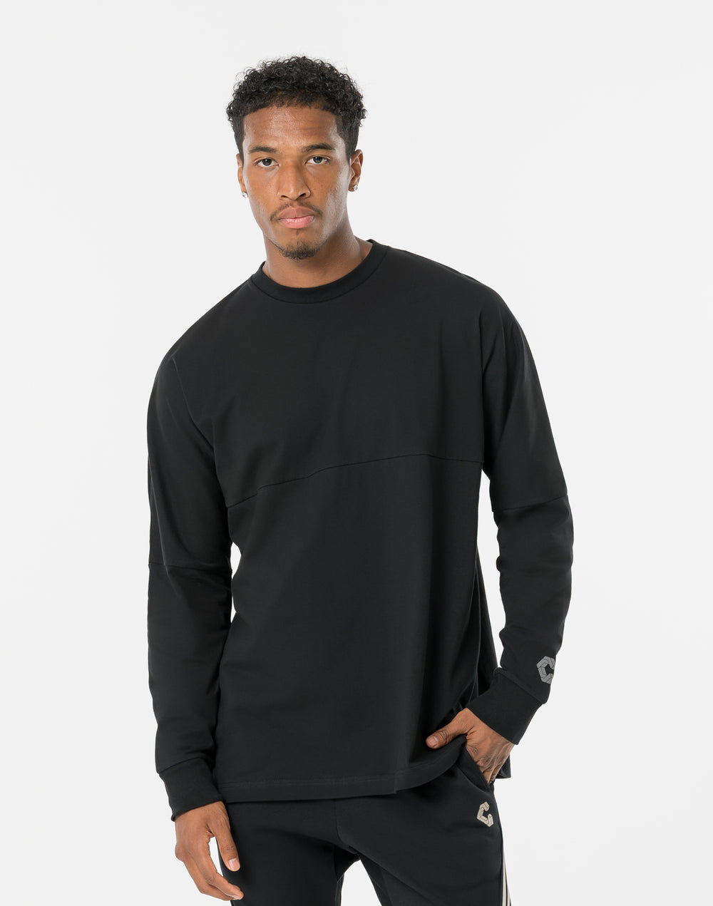 クロノスアイコンドルマンL/S TEE【ブラック×グレージュ】