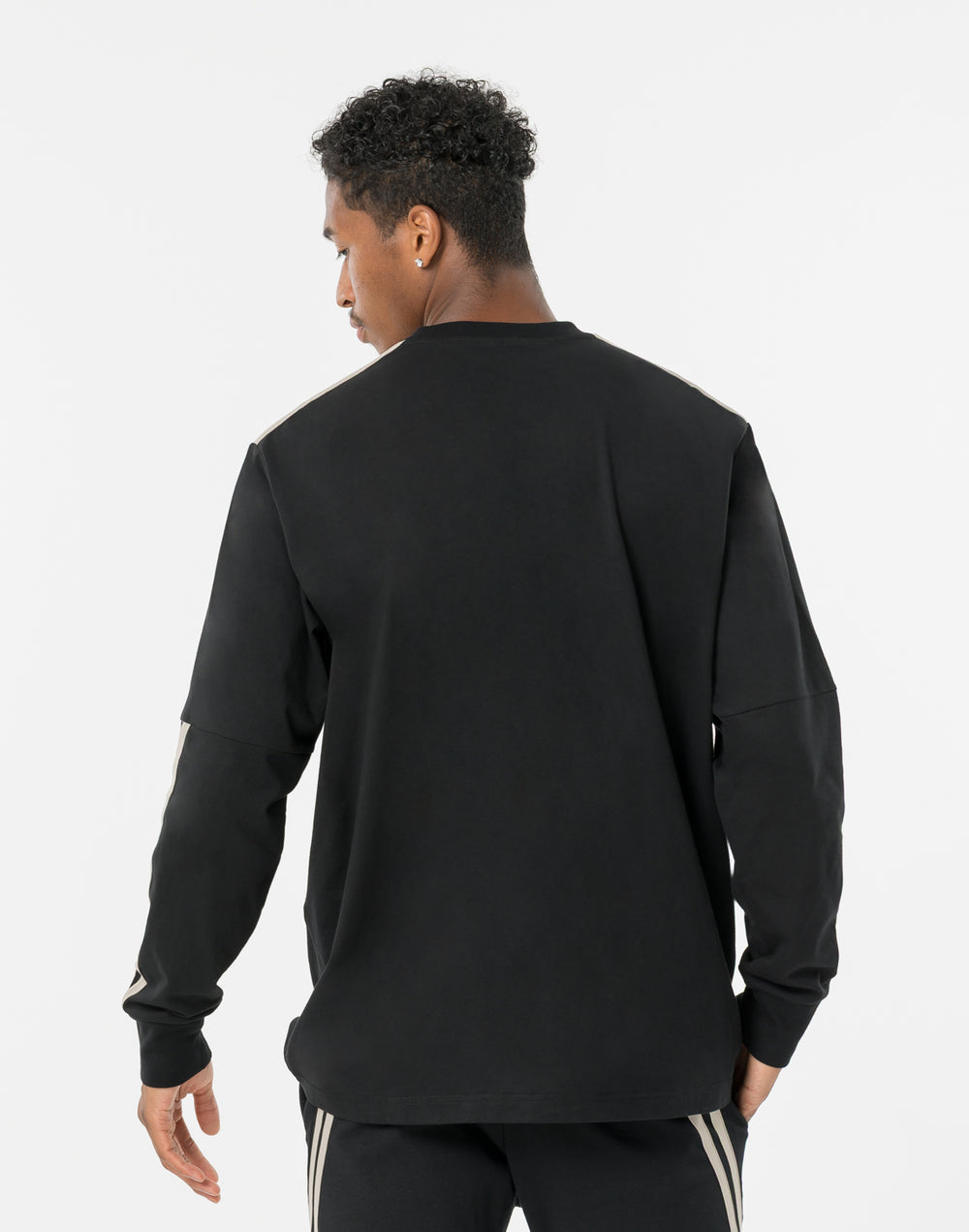 クロノス ツインストライプ L/S TEE【ブラック×グレージュ】