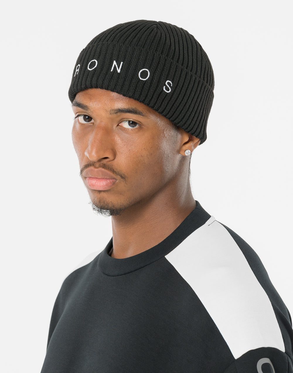 CRONOS ウォッシャブルニットキャップ【BLACK×WHITE】