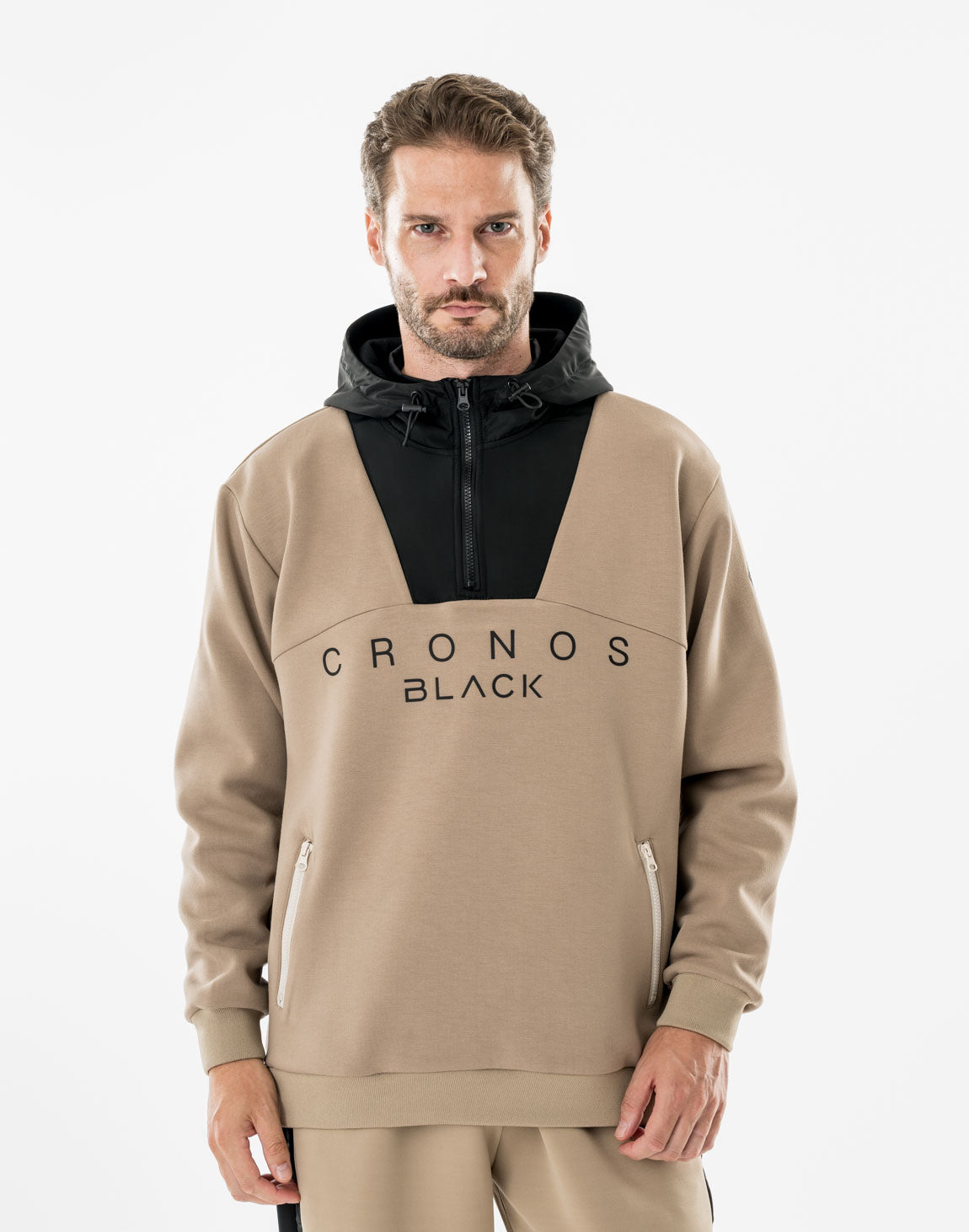 CRONOS BLACK SHIFT HOODIE【BEIGE】