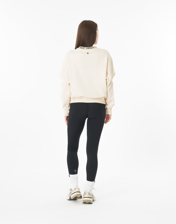 CRONOS WOMEN CUT OUT SWEAT【CREAM】