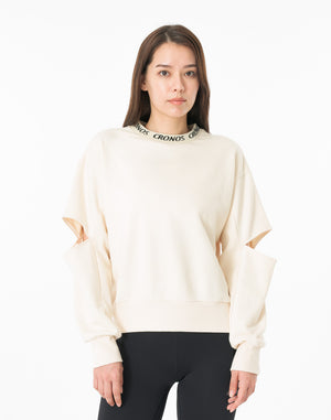 CRONOS WOMEN CUT OUT SWEAT【CREAM】