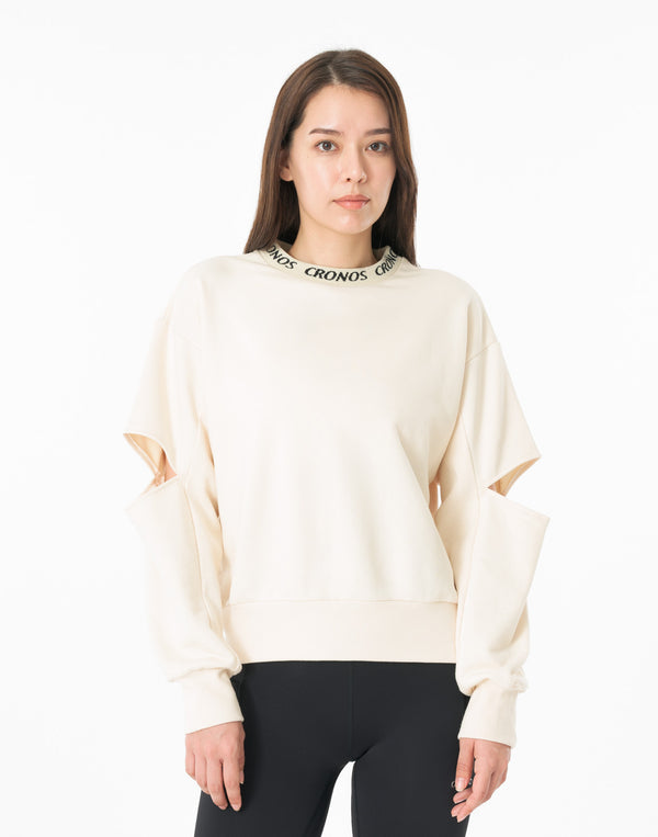 CRONOS WOMEN CUT OUT SWEAT【CREAM】