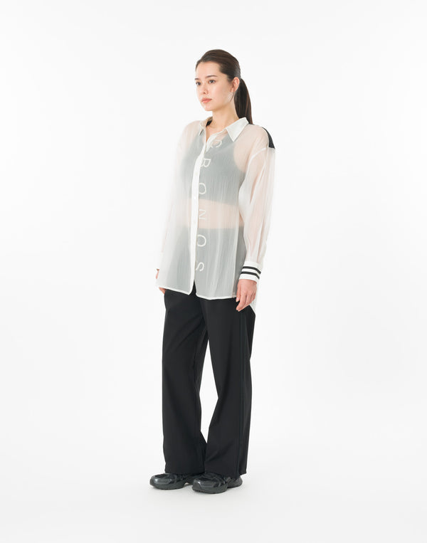 CRONOS WOMEN SHEER SHIRTS【WHITE】