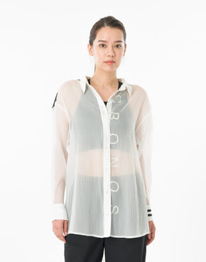 CRONOS WOMEN SHEER SHIRTS【WHITE】