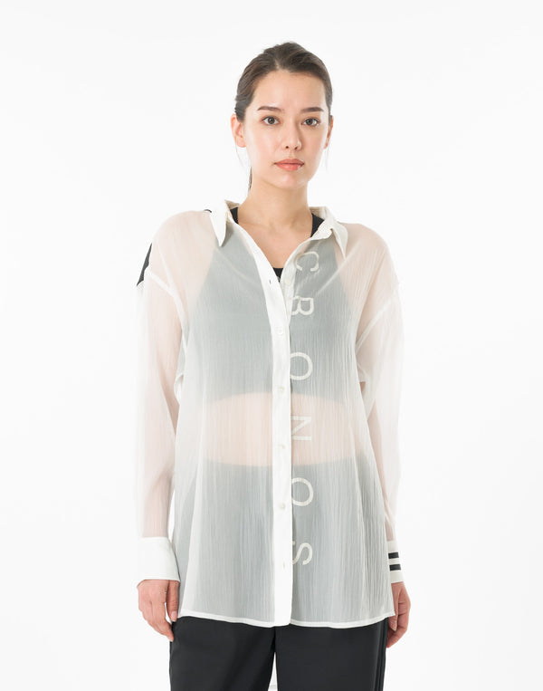 CRONOS WOMEN SHEER SHIRTS【WHITE】