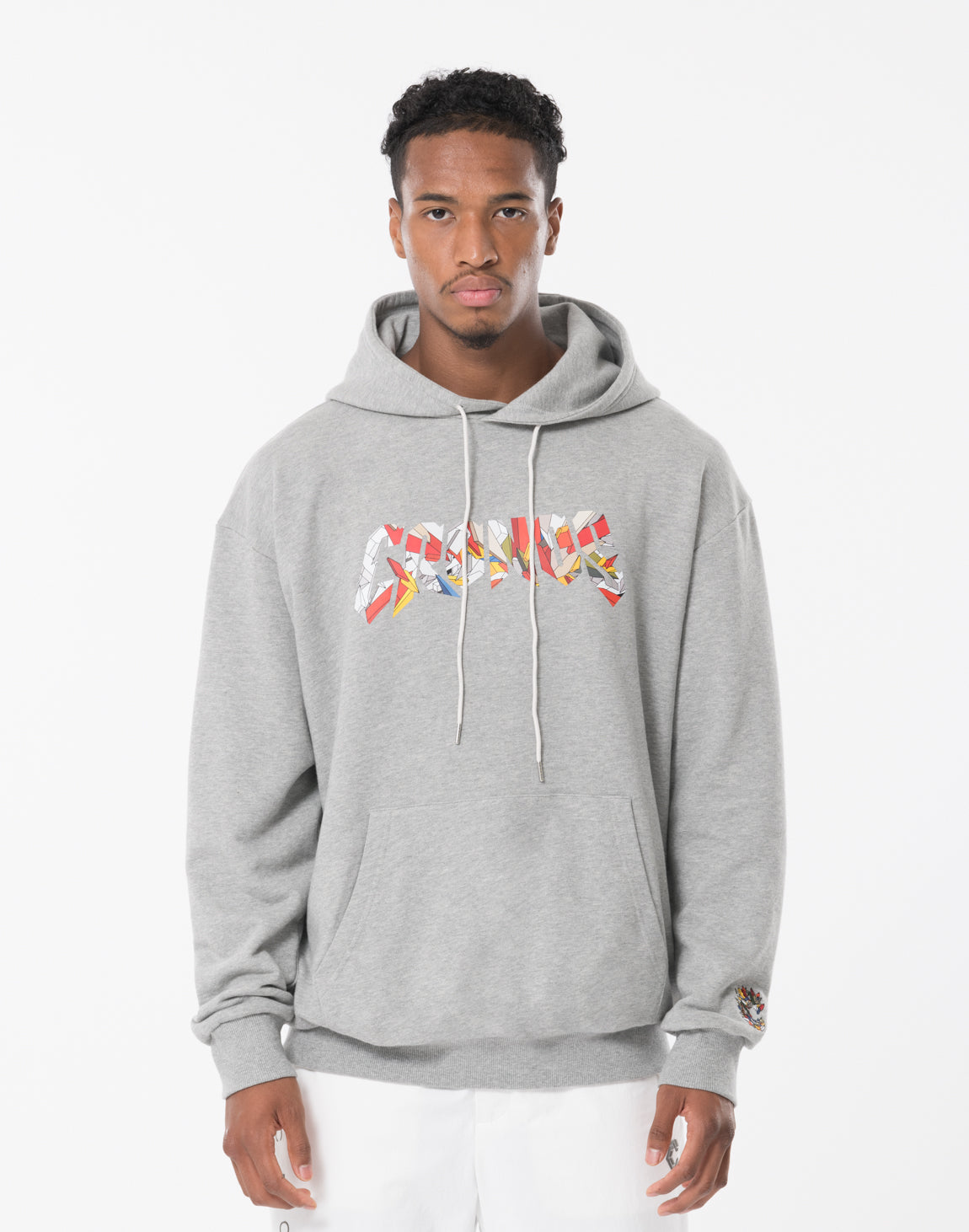 クロノス　CRONOS ダークグレー スウェット CRONOS Patchwork sweatshirt【BLACK】