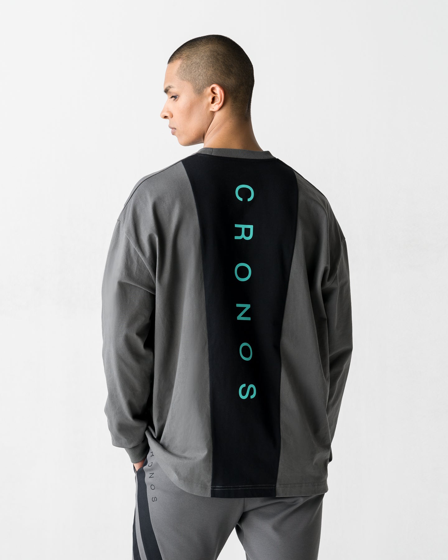CRONOS BACK STATEMENT L/S TEE【D.GRAY】