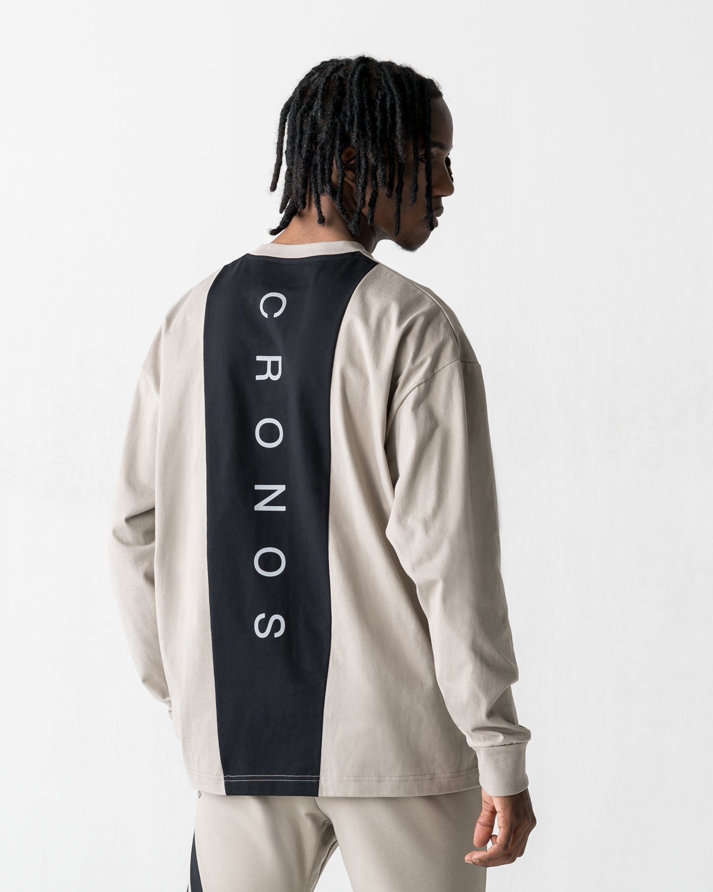 CRONOS BACK STATEMENT L/S TEE【GREIGE】