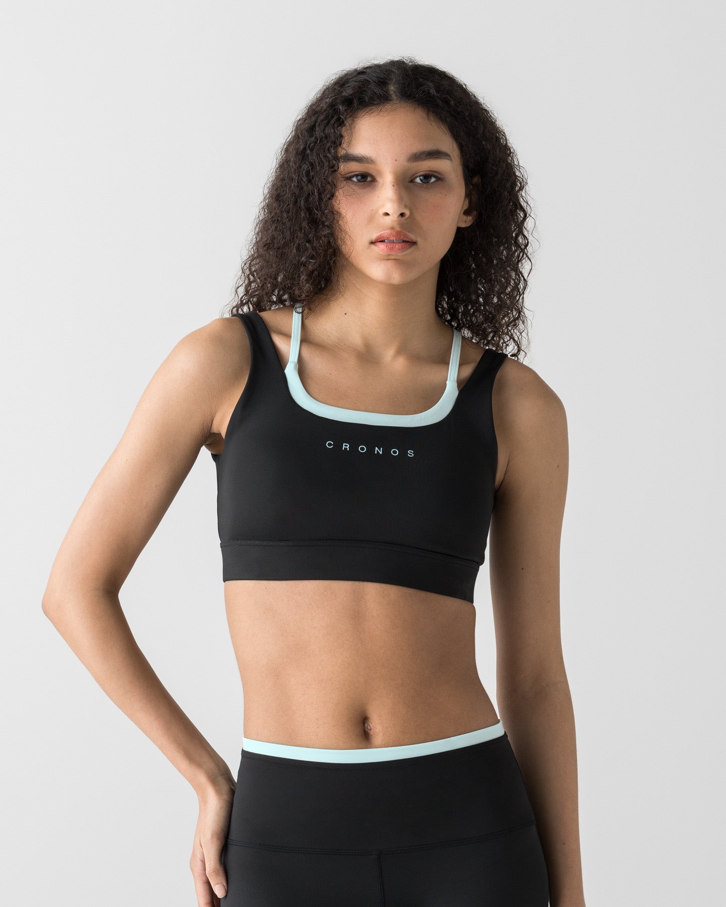 CRONOS WOMEN LAYERED BRA【BLACK×BLUE】