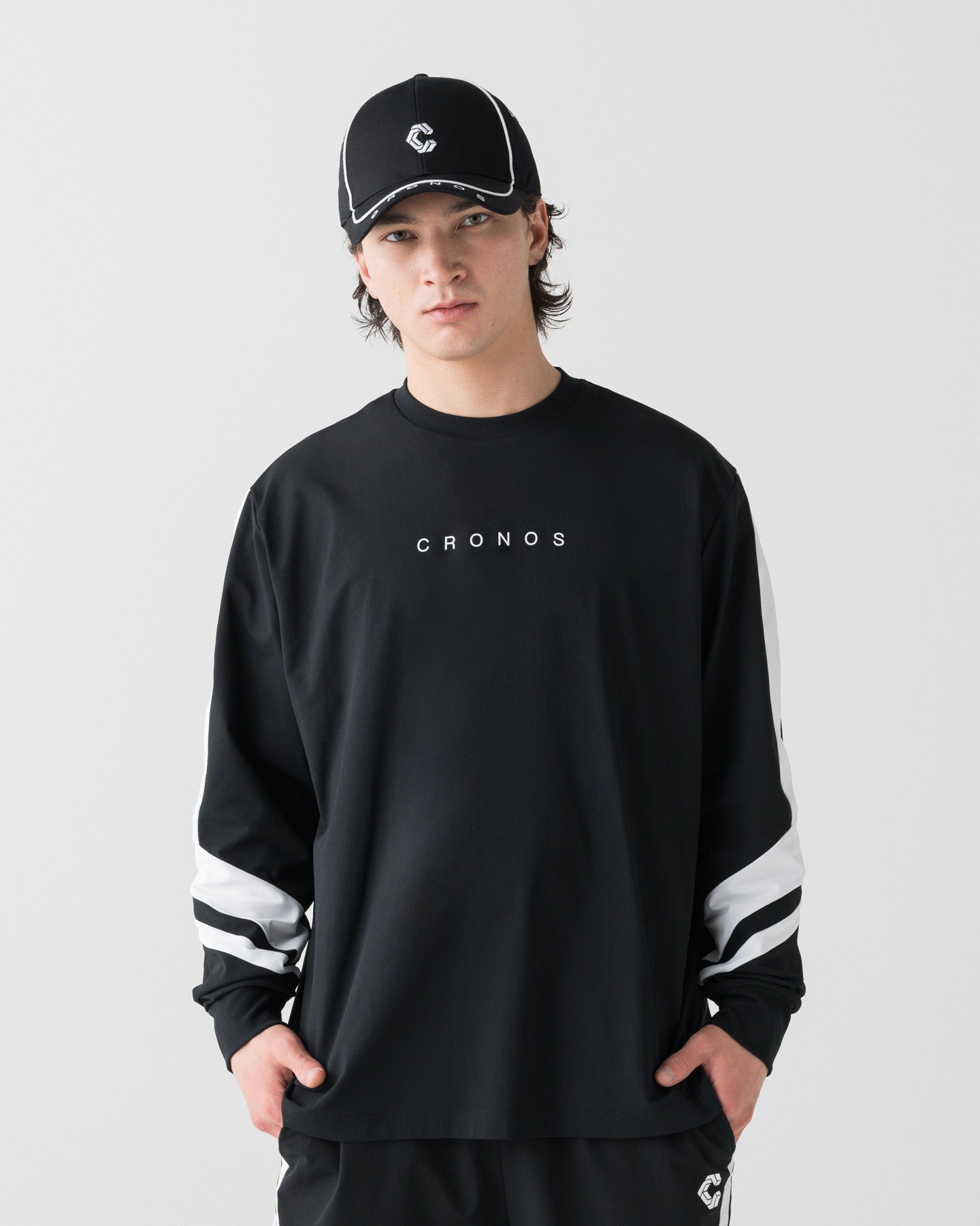 CRONOS COOLING RASH L/S TEE【BLACK×WHITE】