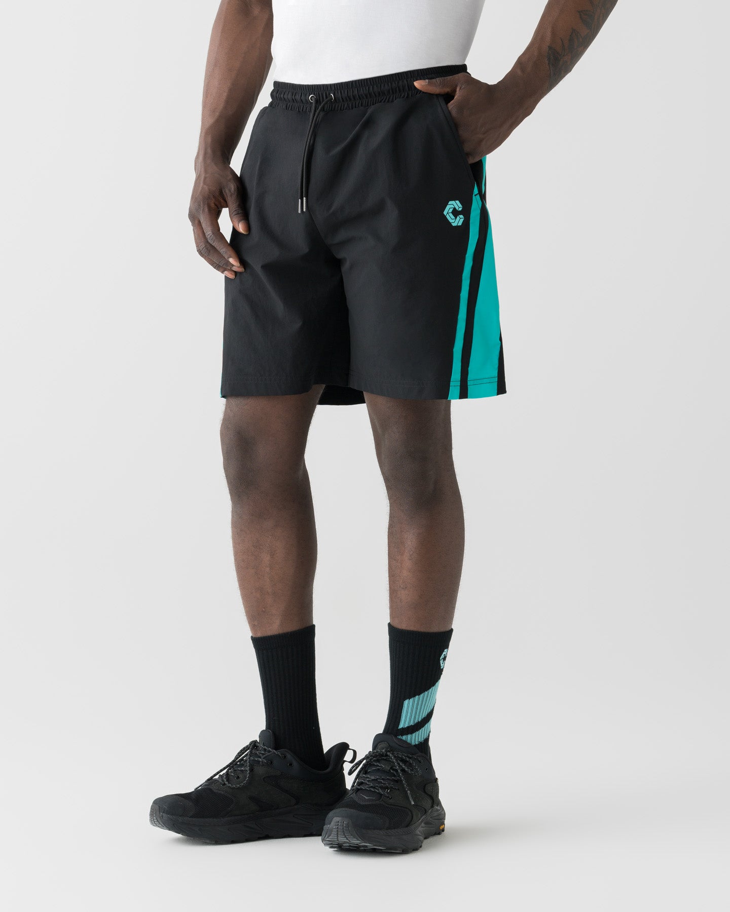 CRONOS COOLING RASH SHORTS【BLACK×T.BLUE】