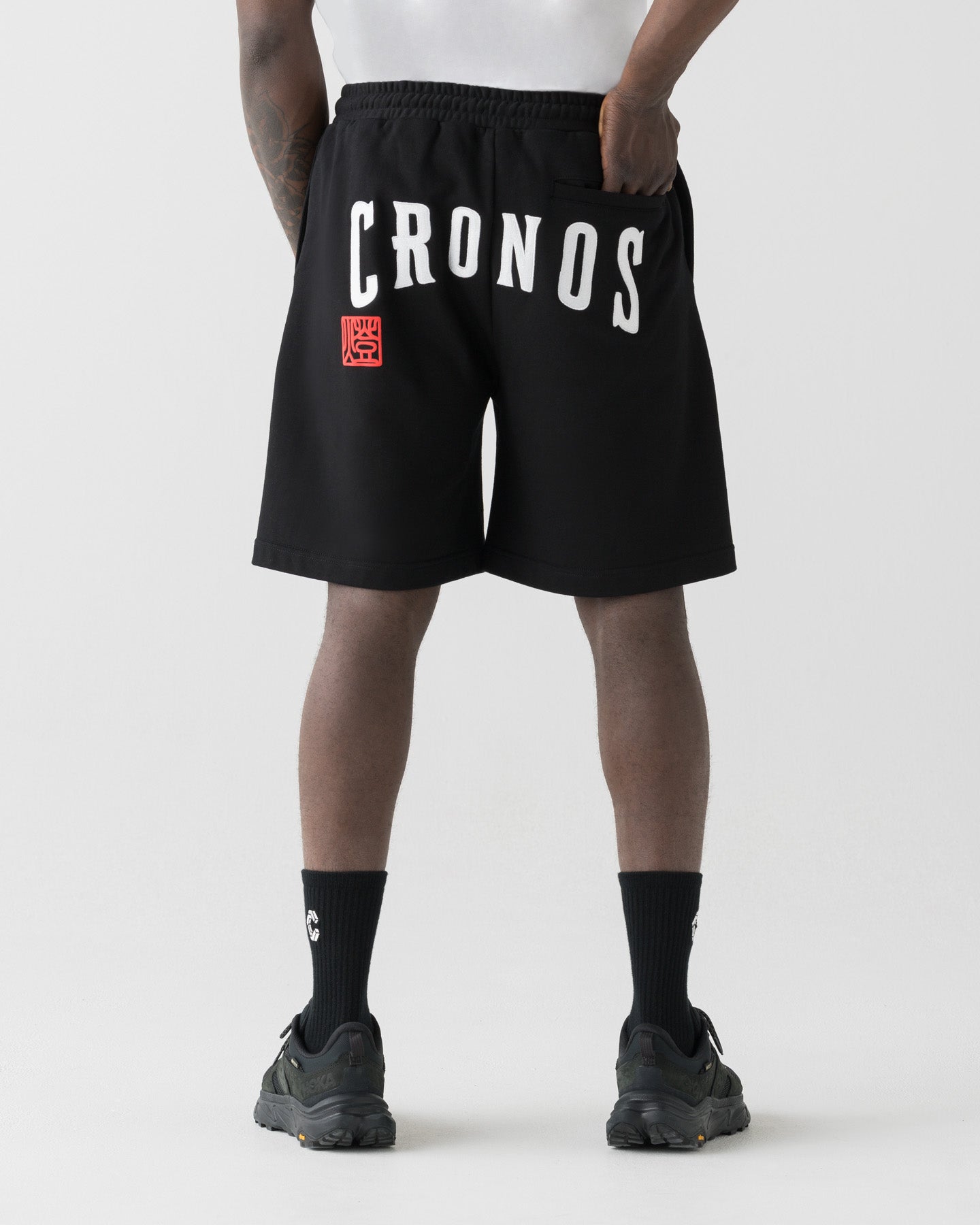 CRONOS TOMOSHIBI SERIES LOGO EMBROIDERY SHORTS【BLACK】