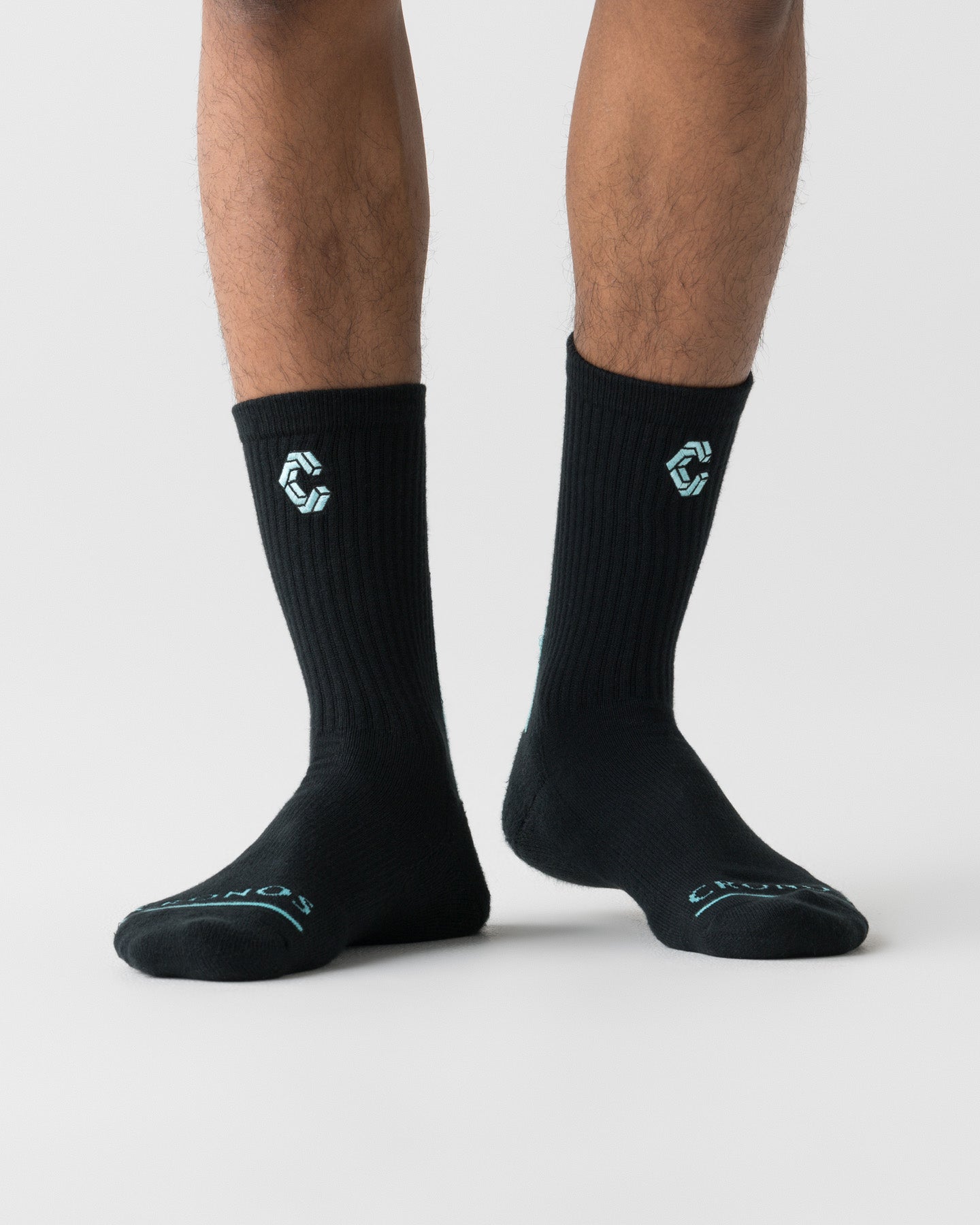 CRONOS AIRFLOW BOX LOGO SOCKS【BLACK×T.BLUE】