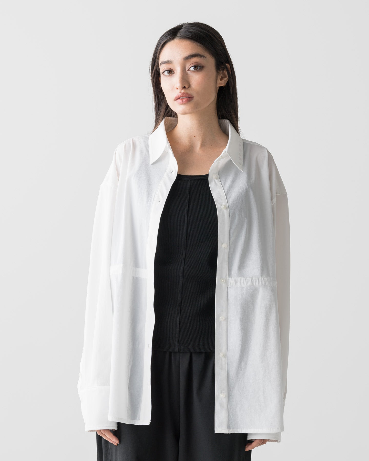 CRONOS WOMEN LIGHT STRETCH SHIRT【WHITE】