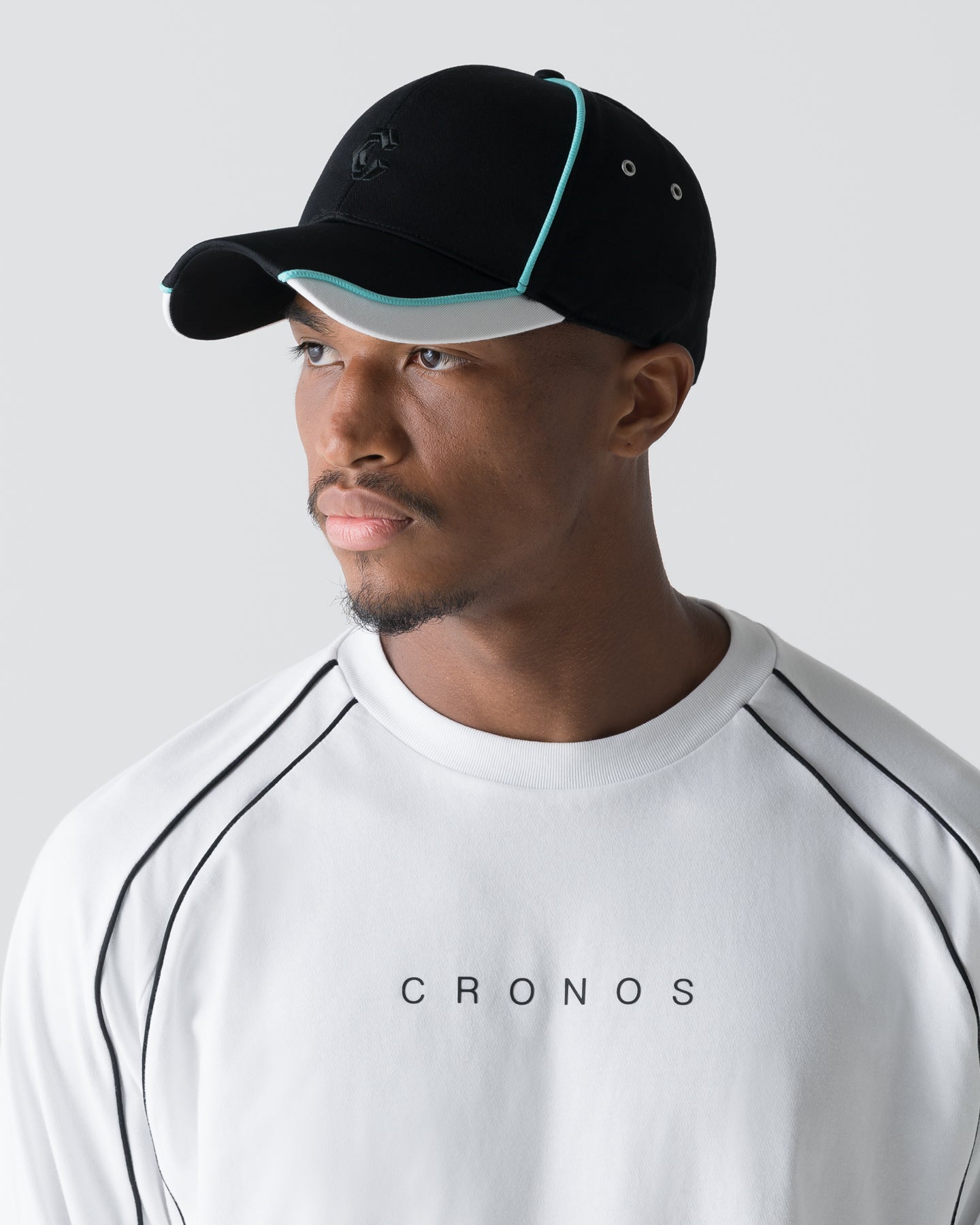 CRONOS PIPED CAP【BLACK×WHITE】
