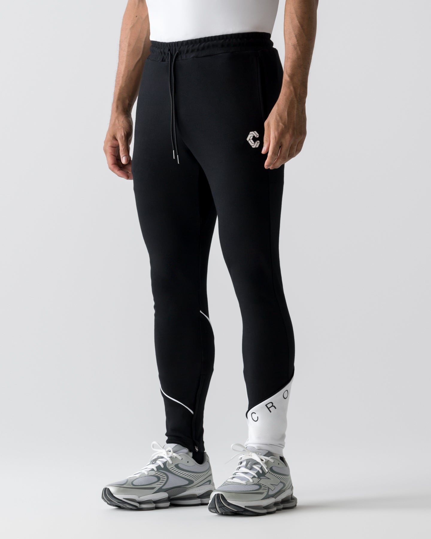 CRONOS SEGMENT SKINNY PANTS【BLACK×WHITE】